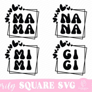 Mom Frame Svg Bundle, Mama svg, Mimi Svg, Nana Svg, Heart Frame Svg, Mom life svg, Mother’s Day SVG, Mama Shirt svg- Téléchargement numérique