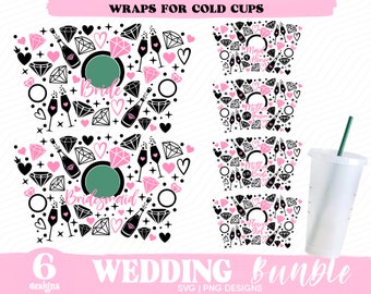 Wedding Starbucks Cold Cup SVG, Bride Party Wrap (Digital)