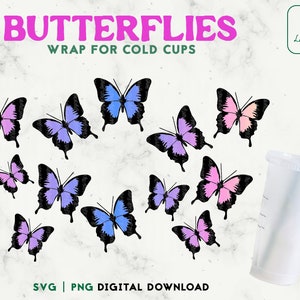 Schmetterlinge 24oz Venti Cold Cup Svg - Schmetterlinge Svg Cold Cup, Schmetterlinge Für Venti 50 g Svg Png Digital Download