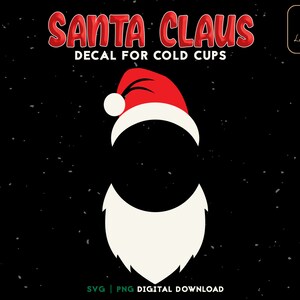Świąteczny 24oz Venti Cold Cup Svg, Święty Mikołaj Cold Cup Svg, Naklejka świąteczna Svg, Spersonalizowany 24oz Venti Cold Cup