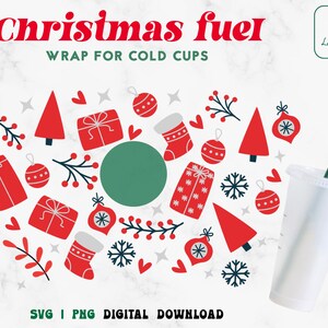 Kubek na zimno Venti 24oz w kształcie choinki SVG - Kubek na zimno w kształcie choinki SVG - Zimowe wibracje Wrap do kubków na zimno Venti 24oz do pobrania cyfrowego