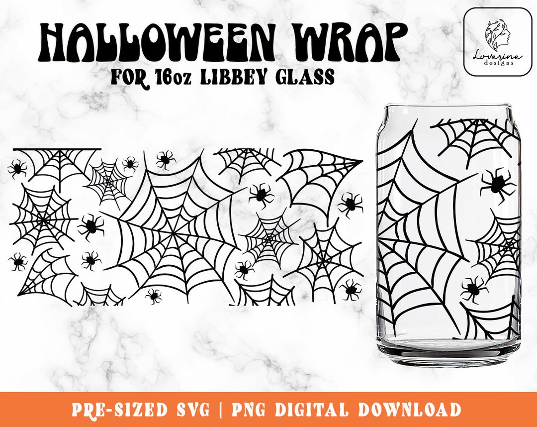Spooky Season Libbey Glass Svg, Halloween SVG 16oz Glass Can Svg, Happy ...