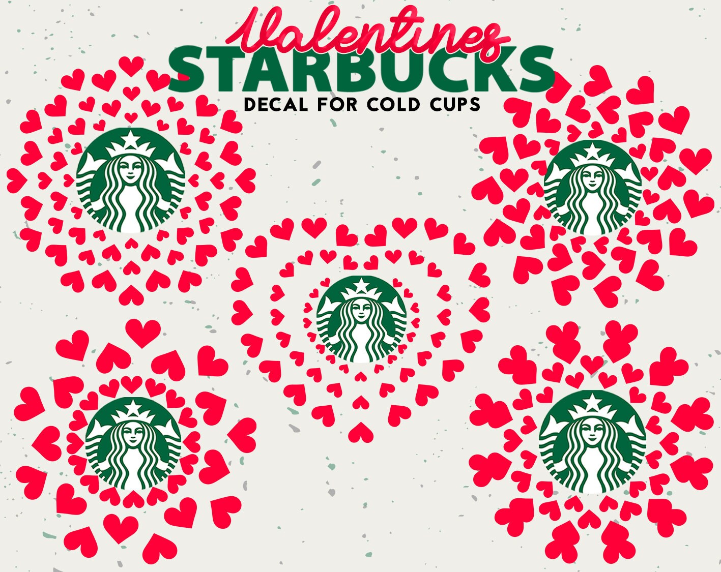 Valentines Day Starbucks Cup Svg Hearts Border Starbucks | Etsy