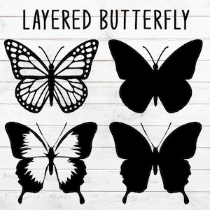 Arquivo de corte de borboleta SVG Cricut - Arquivos Svg para Cricut - Arquivos de corte de borboleta em camadas SVG - SVG Png Cut File Digital Download