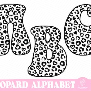 Leopard Print Alphabet svg, Leopard Pattern Alphabet SVG Bundle, Leopard Letters SVG, Leopard Letters Svg, Groovy Alphabet svg, Alphabet svg