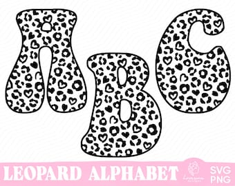 Leopard Print Alphabet SVG Bundle (SVG, PNG)