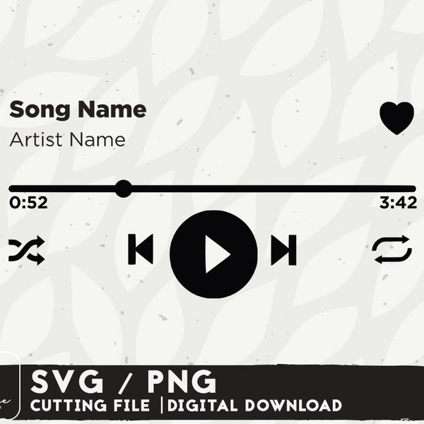Music Player SVG Design - Spotify SVG Files for Cricut,  Cricut SVG for Spotify, Song Album Svg Cut File Digital Download