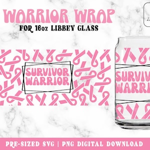 PinkEs Band Libbey Glas svg, Survivor Brustkrebs SVG 16oz Glas kann svg, Starke Frau svg Kaffeekanne Glas, Woman Power svg