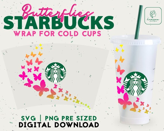 Download Butterfly Svg Starbucks Cup Butterflies Wrap Svg Starbucks Etsy