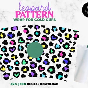 Animal Print 24oz Venti Cold Cup Svg - Leopard Pattern svg, Leopard Print Cold Cup SVG, Cheetah Wrap svg Venti 24oz Cup - Digital Download