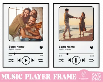 Muziekspeler frame SVG, acryl liedkunst (digitale download)
