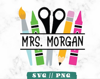 Teacher Split Monogram SVG, Pencil Design (Digital Download)