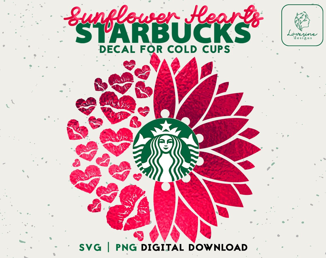 Download Sunflower and Hearts Starbucks Cup Svg Heart Starbucks ...