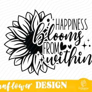 Sunflower SVG Design, Sunflower Quote Svg Files For Cricut, Floral SVG, Motivation SVG, Flower Svg, Half Sunflower Svg, Inspirational Svg