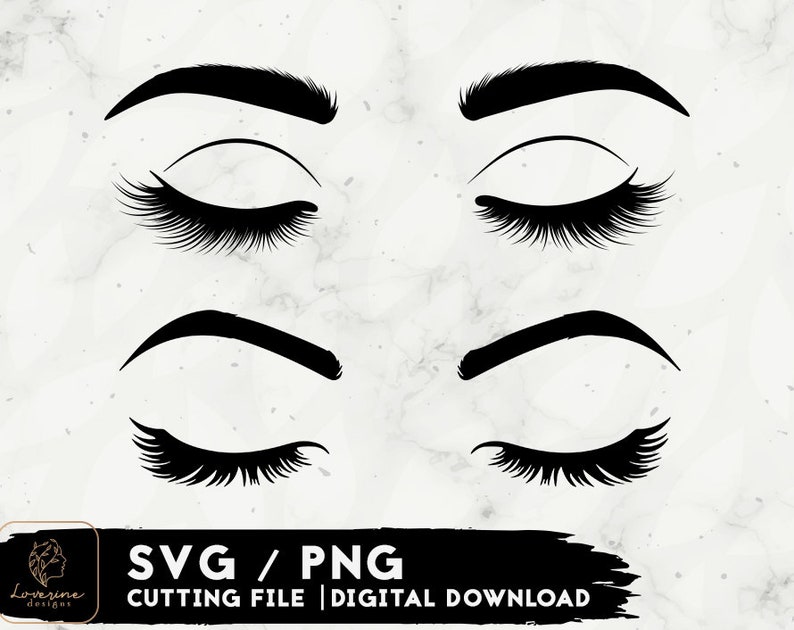 Download Clip Art Art Collectibles Digital Download Woman Eyelashes Svg Files For Cricut Lashes Makeup Svg Png Cut File Eyelashes And Brows Svg Design