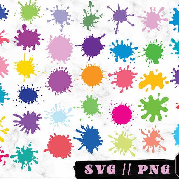 Paint Splatter SVG Bundle, Paint Splats Svg Files, Paint Svg, Ink splatter Svg, Paint streak blob svg, Paint stroke Svg, Digital Download