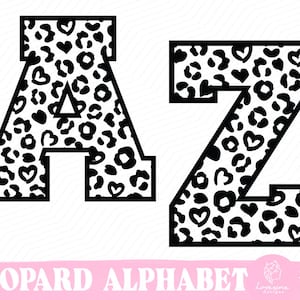 Leopard Print Alfabet SVG, Leopard Patroon Alfabet SVG Bundel, Leopard Letters SVG, Leopard Letters Svg, Leopard Patroon SVG, Alfabet SVG