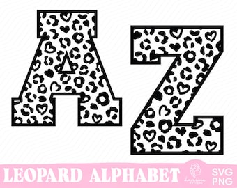 Leopard Print Alphabet SVG Bundle (SVG, PNG)