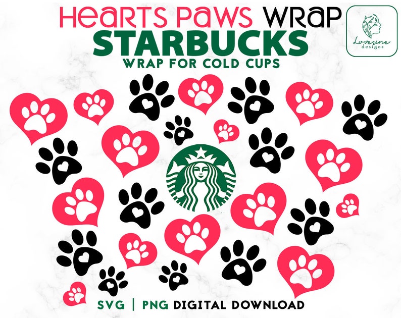 Download Clip Art Art Collectibles Dog Mom Starbucks Full Wrap Svg Png Cut File Digital Download Paw Print Svg Starbucks Svg Cup Puppy Paw Love Svg Starbucks Cold Cup Svg