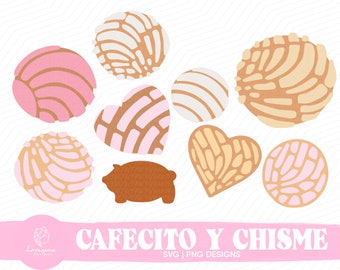 Cafecito Y Chisme SVG Design, Pan Dulce SVG-paket (digital nedladdning)