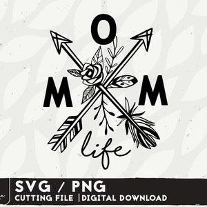 Mom Life SVG Design - Motherhood Svg Files For Cricut - Mothers Day SVG - Mom Shirt Svg - Téléchargement numérique
