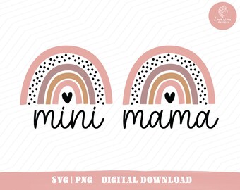 Mama Mini Boho Rainbow SVG, Mom Shirt Toddler Tee (Digital Download)