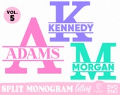 Split Monogram Alphabet SVG Bundle, Cricut, Silhouette (SVG, PNG)