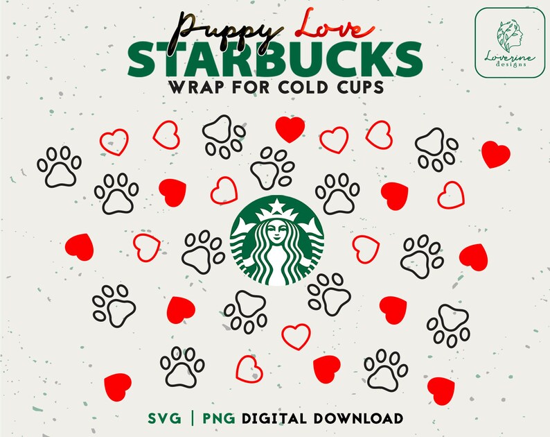 Download Puppy Heart Starbucks SVG Animal Wrap Svg Starbucks Cup ...