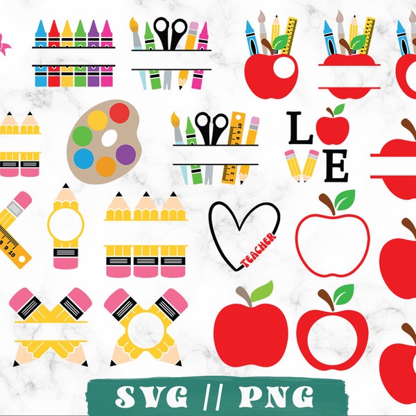 Teacher SVG Bundle, Teacher SVG, Back to School svg, School SVG, Teach Svg, Teacher Gift svg, Teacher Shirt svg, Pencil Svg Digital Download