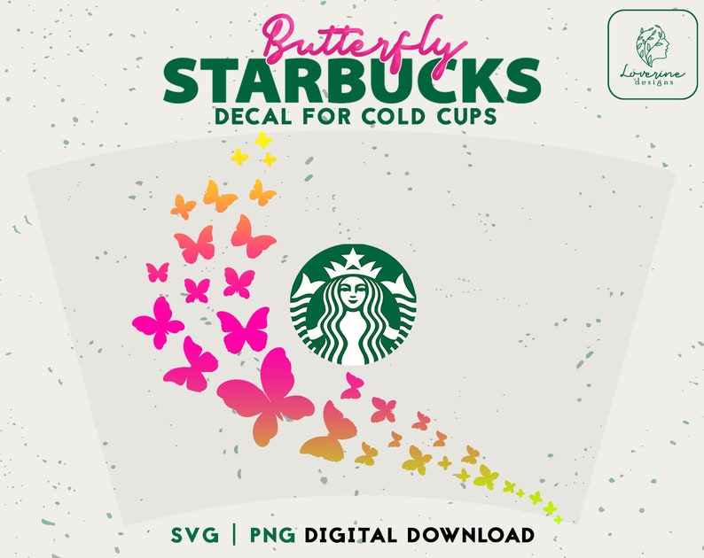 Download Clip Art Starbucks Full Wrap Svg Butterfly Svg Starbucks Cup Starbucks Cold Cup Svg Butterflies Wrap Svg Starbucks Digital Download Art Collectibles