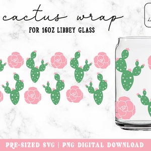 Succulent SVG Libbey glas, Cactus 16oz Glass kan Cut bestand, Plant Lover Glass kan SVG, Plant Mom bierglas svg, Plant Svg, Digitale Download