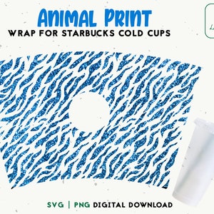 Full Wrap Animal Print For 24oz Venti Cold Cup SVG, Cold Cup Svg, Leopard Wrap Svg, Full Wrap Svg, Venti 24 oz Instant Download