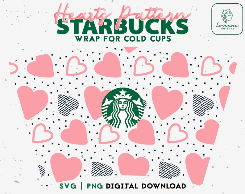 Download Starbucks Hearts Pattern Svg Starbucks Hearts Cup Svg | Etsy