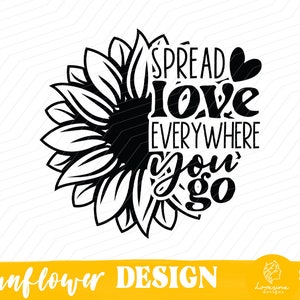 Design SVG de girassol, arquivos Svg de citação de girassol para Cricut, Half Sunflower Svg, SVG floral, SVG de motivação, Svg inspirador, Svg de flor