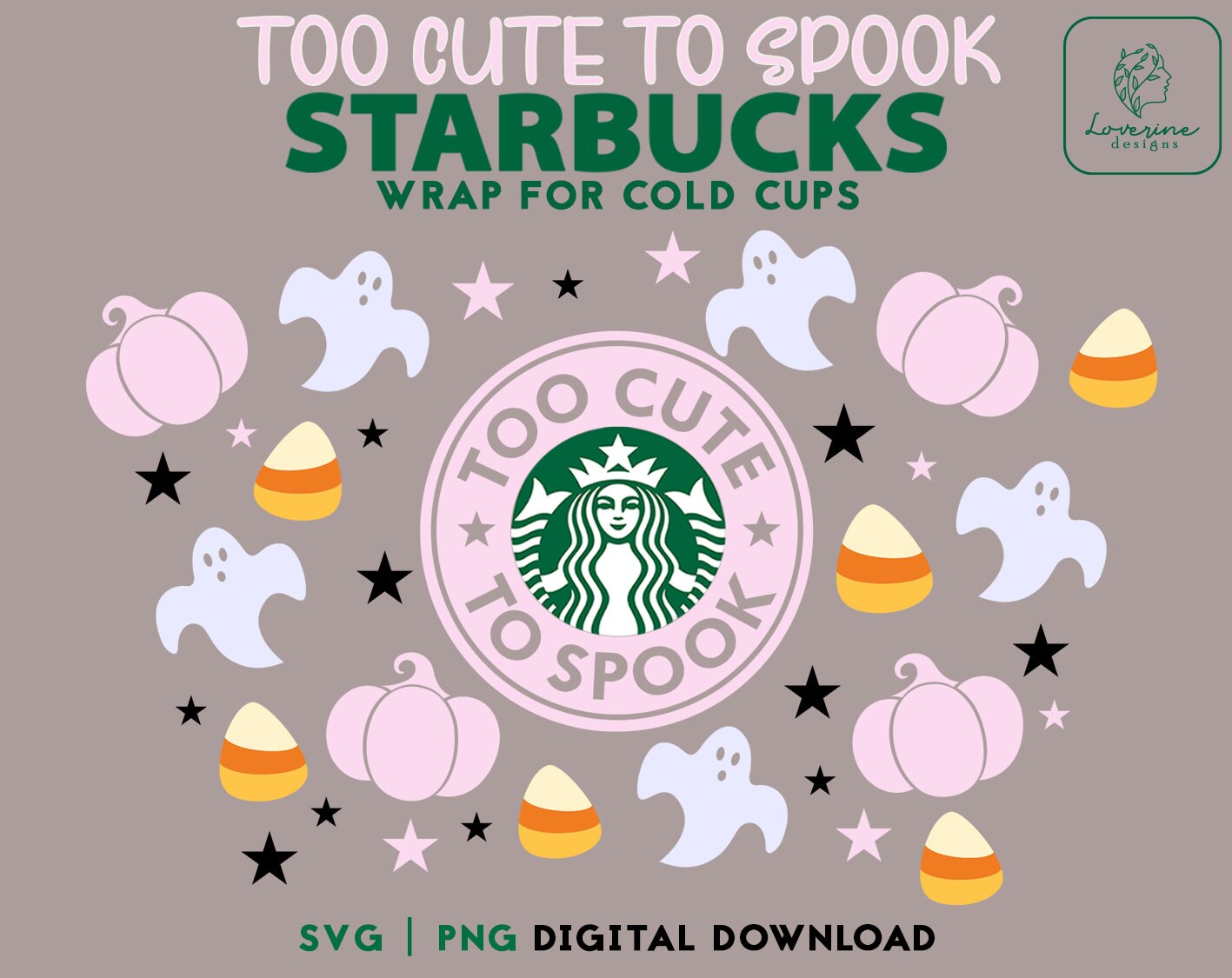 Too Cute To Spook Starbucks Cold Cup Svg - Halloween Starbucks 24oz C…