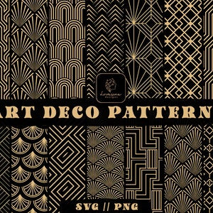 Art Deco Pattern SVG Files for Cricut Gatsby Art Deco Pattern SVG Art Deco Bundle Svg Files, Art Deco Digital Paper Digital Download image 1