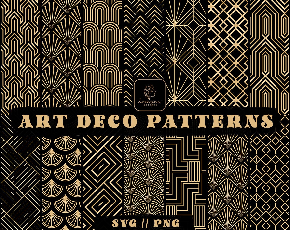 24 Patterns of Art Deco for Decorative Panel, Art Deco Wall Art