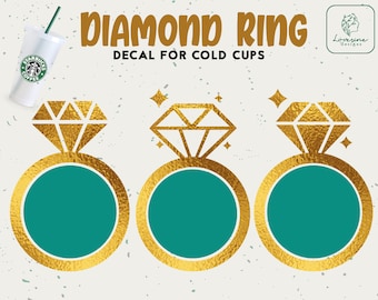 Anello con diamante Cold Cup SVG, file di taglio Bride Venti Cup (download digitale)