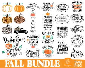 Herbst SVG Bundle, Pumpkin Spice, Herbst Thanksgiving Designs (Digitaler Download)