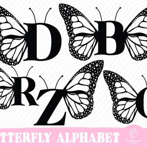 Butterfly Monogram SVG Alphabet, Monogram svg Font, Alphabet svg, Butterfly Alphabet SVG, Alphabet Cricut Bundle, Cricut font, Boho svg