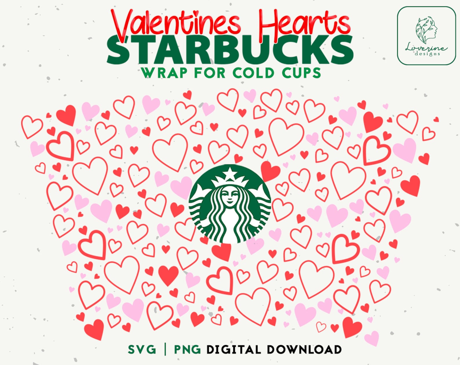 Hearts Starbucks Cup Svg Valentines Starbucks Cold Cup SVG | Etsy