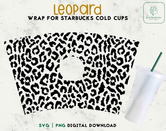 SVG imprimé léopard pour tasse froide Venti 24 oz (téléchargement numérique)