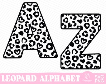 Leopard Print Alphabet SVG Bundle (SVG, PNG)