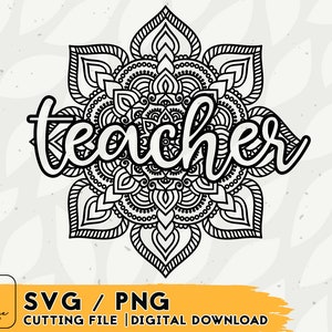 Mandala SVG Design Teacher Svg Files for Cricut Digital Download - Etsy