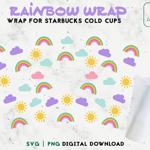 Dottie Digitals - Pastel Rainbow Starbucks Cold Cup SVG PNG DXF Cutting  File 24oz Boho Scandi Venti Cup Instant Digital Download Coffee Cricut  Stylish