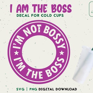 Boss Babe 24 Unzen Venti kalte Tasse SVG, Bossy Frau kalte Tasse SVG, Frau Power personalisierte Tasse, Boss geschnitten Datei digitaler Download