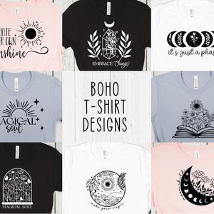 Boho SVG Bundle, Bohemian SVG for Cricut, Boho shirt SVG bundle, Magic Celestial, Floral moon svg, Wildflower Svg, Digital Download