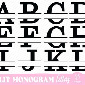 Split Monogram Alphabet SVG Monogram Alphabet SVG Bundle - Etsy