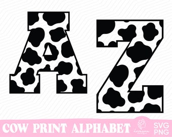 Cow Print Alphabet svg, Cow Pattern Alphabet SVG Bundle, Cow Letters Svg, Cow Pattern svg files, Cow Letters SVG, Alphabet svg, Font SVG