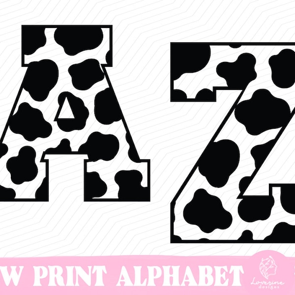 Cow Print Alphabet svg, Cow Pattern Alphabet SVG Bundle, Cow Letters Svg, Cow Pattern svg files, Cow Letters SVG, Alphabet svg, Font SVG